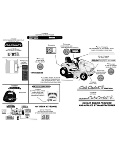 Part Location Diagram of 777D08232 Cub Cadet Label-Model Gt2186